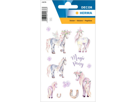 HERMA Autocollants DECOR 'Poney', pailleté