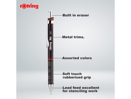 rotring Porte-mines fin Tikky 1,0 mm, rouge vin