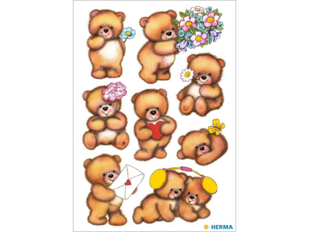 HERMA Stickers DECOR 'ours avec fleurs'