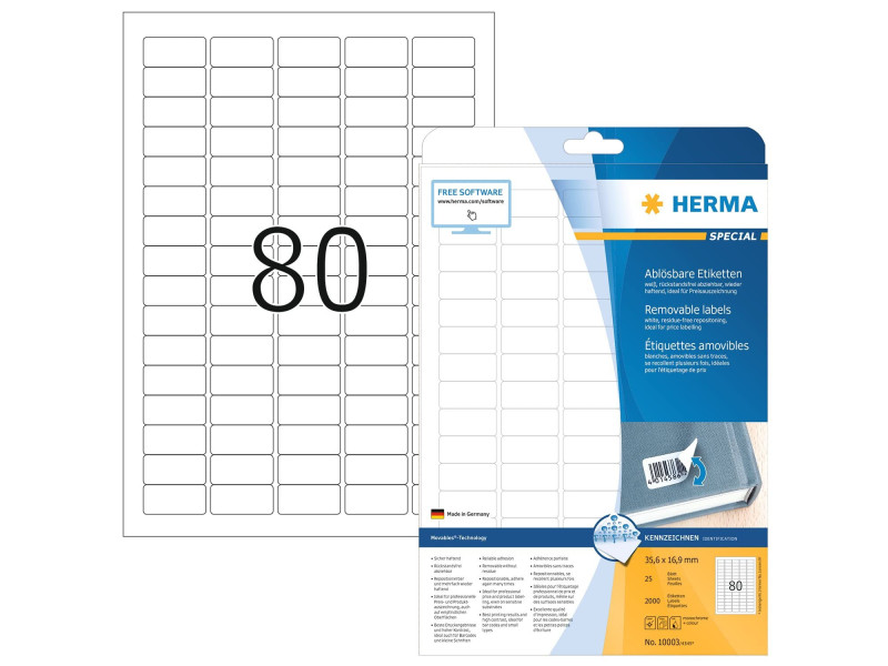 HERMA Etiquette universelle SPECIAL, 35,6 x 16,9 mm, blanc