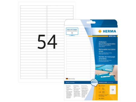 HERMA Etiquette universelle SPECIAL, 96 x 10 mm, blanc