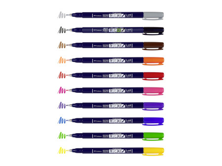 Tombow Stylo de calligraphie Fudenosuke, dureté 1, set de 10