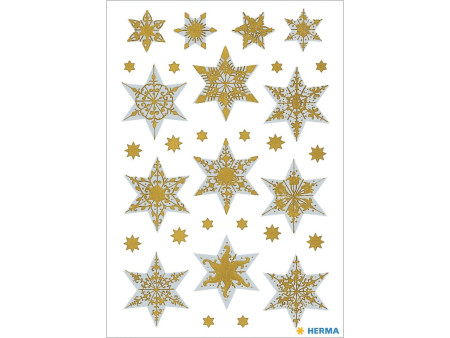 HERMA Sticker de Noël DECOR 'étoiles', or, en relief