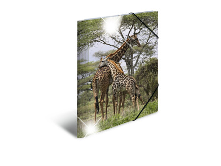 HERMA Chemise à élastiques 'girafe', PP Glossy, A4