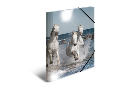 HERMA Chemise à élastiques 'chevaux', PP Glossy, A4