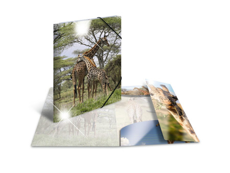 HERMA Chemise à élastiques 'girafe', PP Glossy, A3