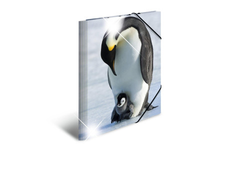 HERMA Chemise à élastiques 'pingouins', PP Glossy, A3