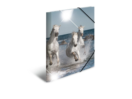 HERMA Chemise à élastiques 'chevaux', PP Glossy, A3