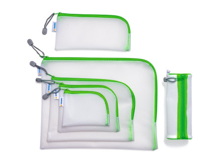HERMA Pochette à fermeture à zip 'Mesh Bags', vert