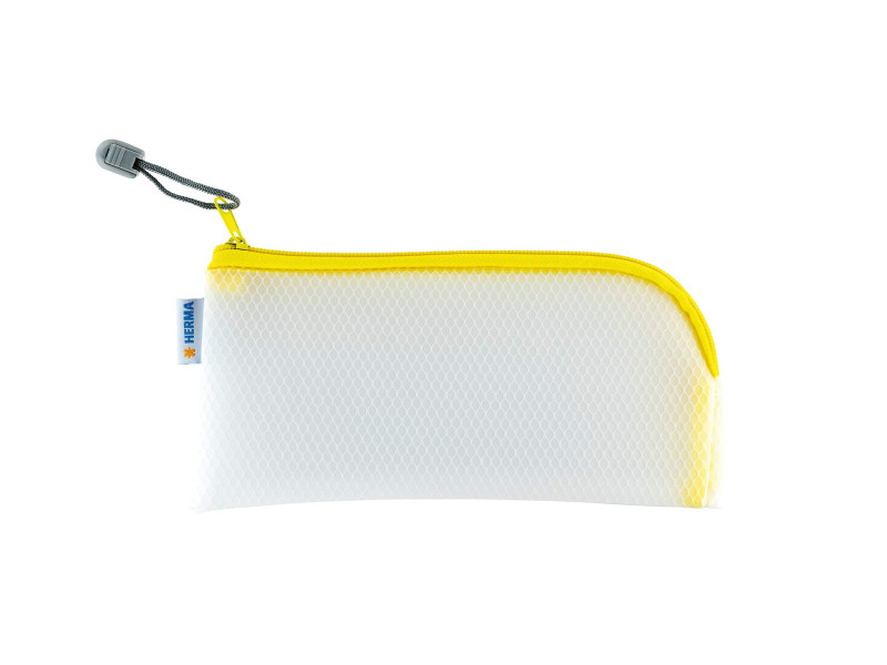 HERMA Pochette à fermeture à zip 'Mesh Bags', jaune