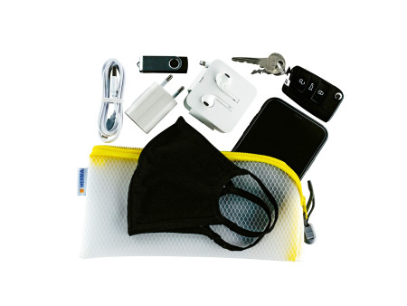 HERMA Pochette à fermeture à zip 'Mesh Bags', jaune