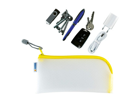 HERMA Pochette à fermeture à zip 'Mesh Bags', jaune