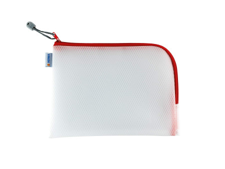 HERMA Pochette à fermeture à zip 'Mesh Bags', A5, rouge
