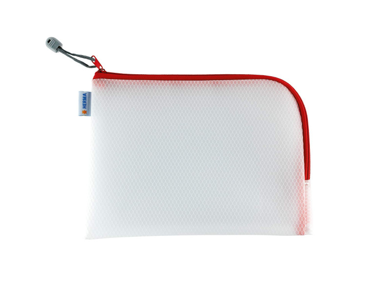 HERMA Pochette à fermeture à zip 'Mesh Bags', A5, rouge