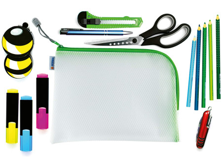 HERMA Pochette à fermeture à zip 'Mesh Bags', A5, vert