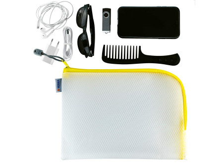 HERMA Pochette à fermeture à zip 'Mesh Bags', A5, jaune