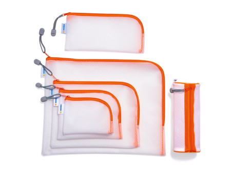HERMA Pochette à fermeture à zip 'Mesh Bags', A5, orange