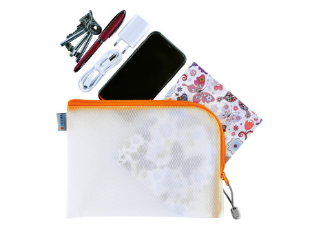 HERMA Pochette à fermeture à zip 'Mesh Bags', A5, orange