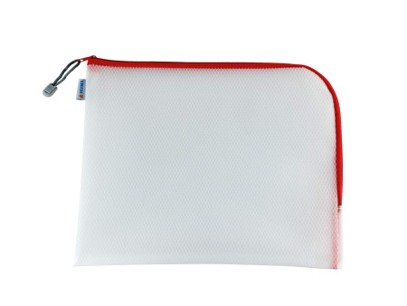 HERMA Pochette à fermeture à zip 'Mesh Bags', A4, rouge
