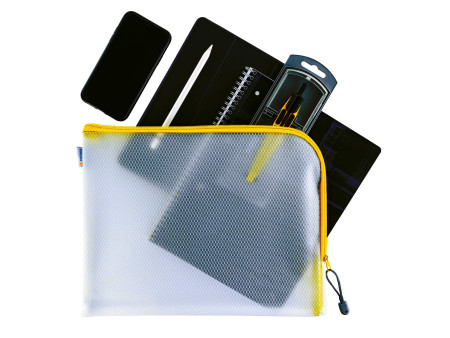HERMA Pochette à fermeture à zip 'Mesh Bags', A4, jaune