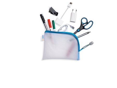 HERMA Pochette à fermeture à zip 'Mesh Bags', A6, bleu