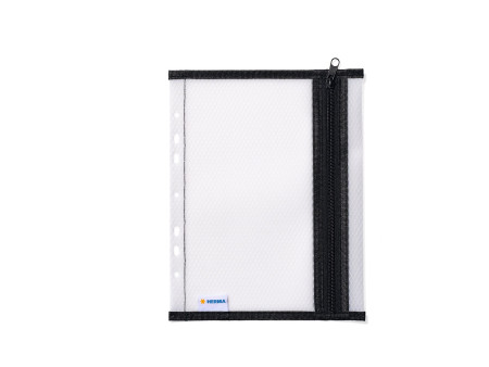 HERMA Pochette à fermeture à zip, perforée, A5, noir