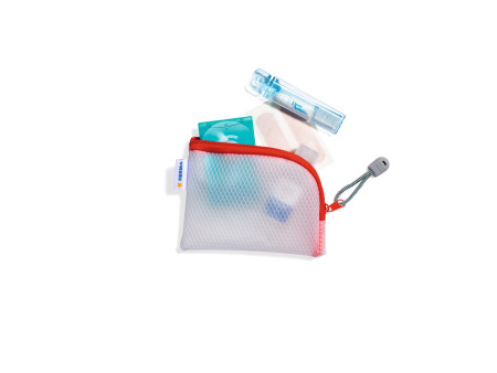 HERMA Pochette à fermeture à zip 'Mesh Bags', A7, rouge