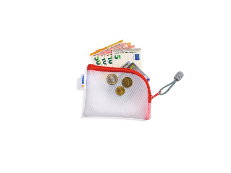 HERMA Pochette à fermeture à zip 'Mesh Bags', A7, rouge