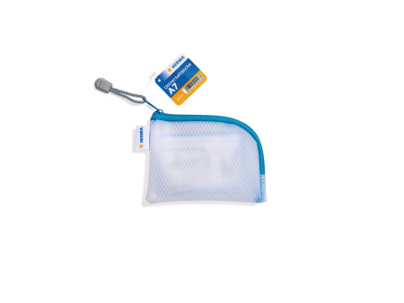 HERMA Pochette à fermeture à zip 'Mesh Bags', A7, bleu