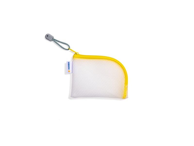 HERMA Pochette à fermeture à zip 'Mesh Bags', A7, jaune