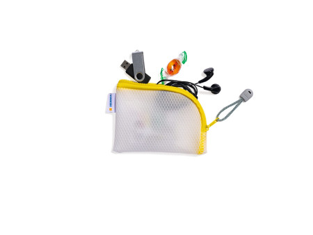 HERMA Pochette à fermeture à zip 'Mesh Bags', A7, jaune
