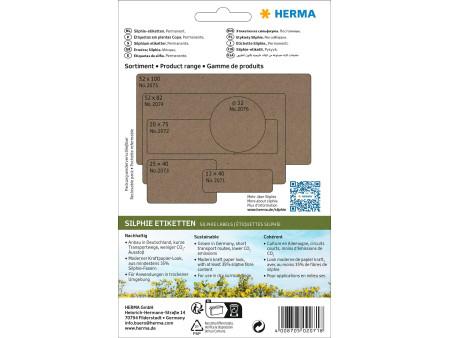 HERMA Étiquette polyvalente silphie, 13x40 mm, brun naturel