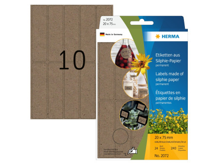 HERMA Étiquette polyvalente silphie, 20x75 mm, brun naturel
