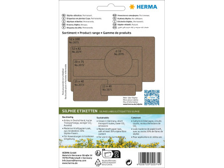 HERMA Étiquette polyvalente silphie, 52x82 mm, brun naturel