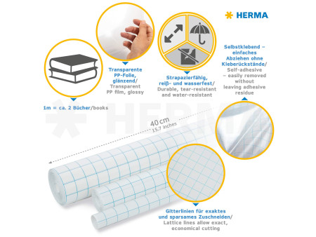 HERMA film de protection, autocollant, 400 mm x 15 m,