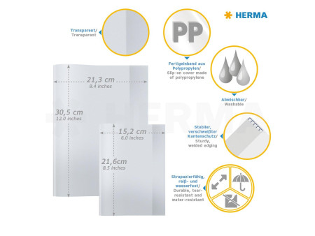 HERMA Protège-cahiers format A4, en PP, vert transparent