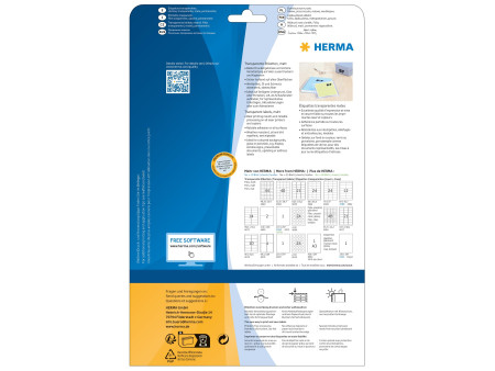 HERMA Étiquette en film SPECIAL, 97 x 42,3 mm, transparent