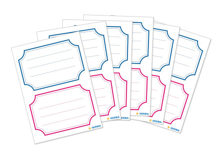 HERMA étiquettes pour livres, 78 x 53 mm, marge bleu / rouge