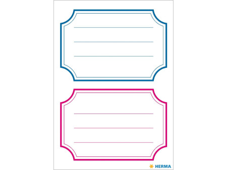 HERMA étiquettes pour livres, 78 x 53 mm, marge bleu / rouge