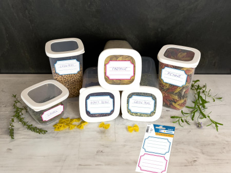 HERMA étiquettes pour livres, 78 x 53 mm, marge bleu / rouge