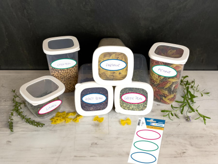 HERMA étiquettes pour livres, forme ovale, rouge / vert /
