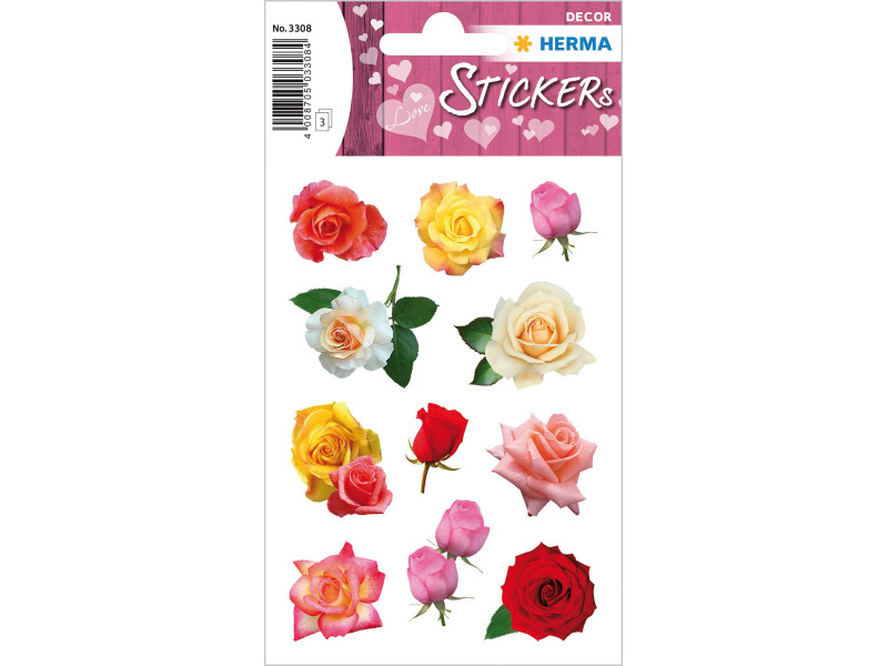 HERMA Sticker DECOR 'Boutons de rose multicolores'