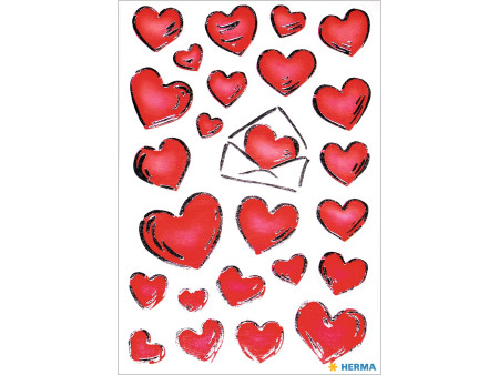 HERMA Sticker DECOR 'Coeurs & Lettres', gravure en argent