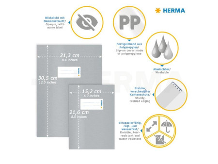 HERMA Protège-cahier, A4, en PP, orange opaque