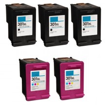 Multipack compatible HP 301 XL Noir + Couleur (5 cartouches)