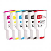 Multipack 6 cartouches compatible HP 746 MBK/LBK/C/M/Y/R