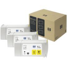 Cartouche HP 81 - Jaune (680 ml - Pack de 3)