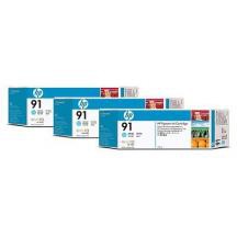Multipack HP 91 - Cyan clair (775 ml - Pack 3)