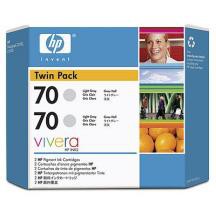 Twin Pack HP 70 - Gris clair (130ml - Pack 2)