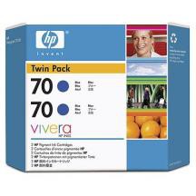 Twin Pack HP 70 - Bleu (130ml - Pack 2)